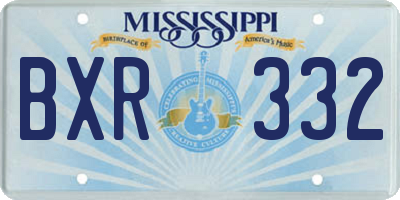 MS license plate BXR332