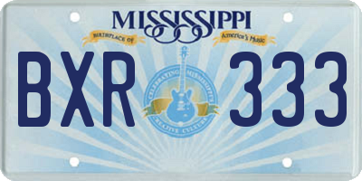 MS license plate BXR333