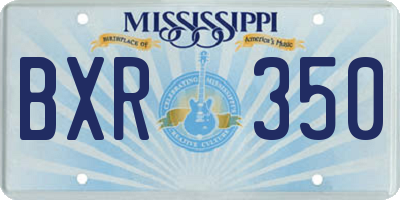 MS license plate BXR350