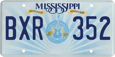 MS license plate BXR352