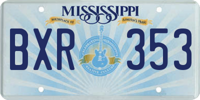 MS license plate BXR353