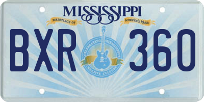 MS license plate BXR360