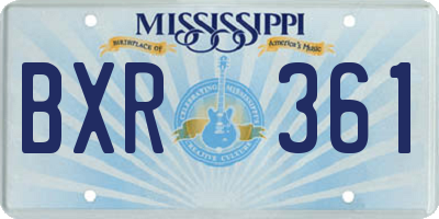 MS license plate BXR361