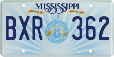 MS license plate BXR362