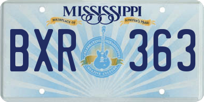 MS license plate BXR363