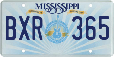 MS license plate BXR365