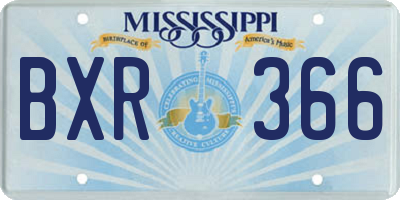 MS license plate BXR366