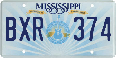 MS license plate BXR374