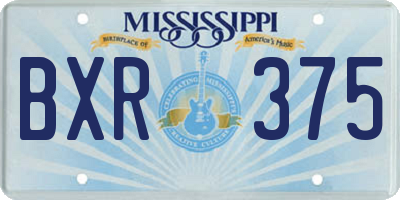 MS license plate BXR375