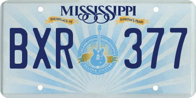 MS license plate BXR377