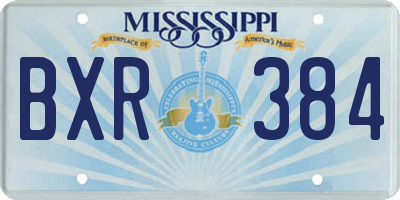 MS license plate BXR384