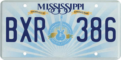MS license plate BXR386