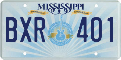 MS license plate BXR401