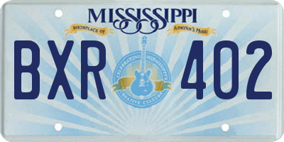 MS license plate BXR402