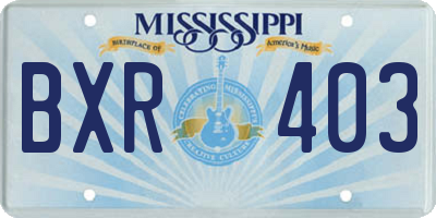 MS license plate BXR403