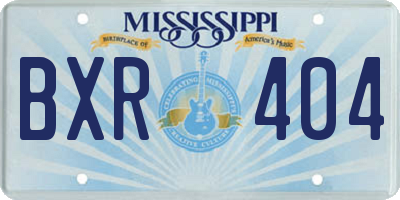 MS license plate BXR404