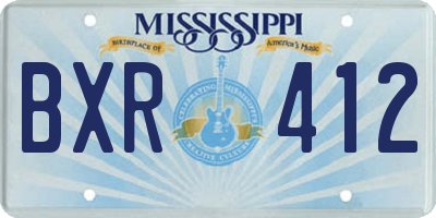 MS license plate BXR412