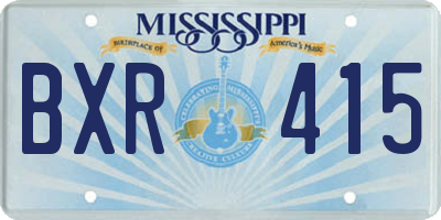 MS license plate BXR415
