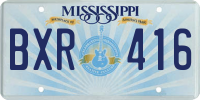 MS license plate BXR416