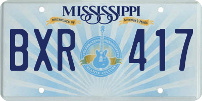 MS license plate BXR417