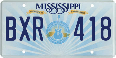 MS license plate BXR418