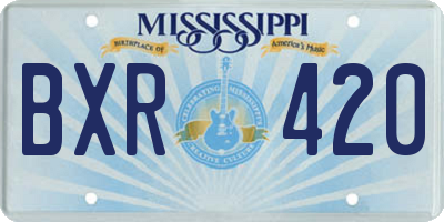 MS license plate BXR420