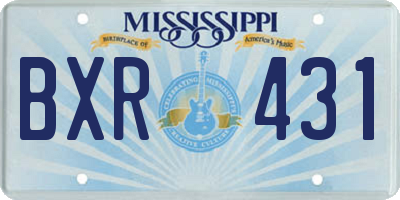 MS license plate BXR431