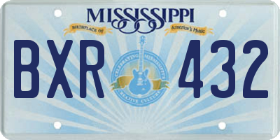 MS license plate BXR432