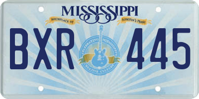 MS license plate BXR445