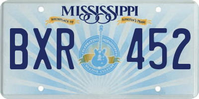 MS license plate BXR452