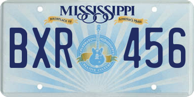 MS license plate BXR456