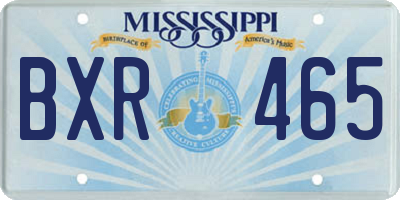 MS license plate BXR465