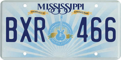 MS license plate BXR466