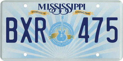MS license plate BXR475