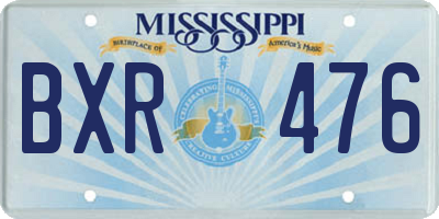MS license plate BXR476