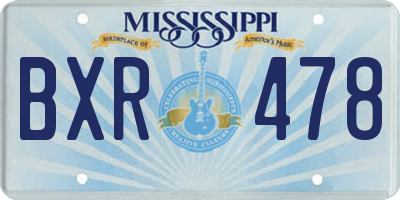 MS license plate BXR478