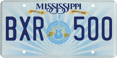MS license plate BXR500