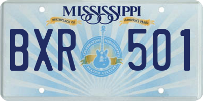 MS license plate BXR501