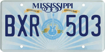 MS license plate BXR503