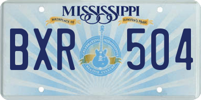 MS license plate BXR504