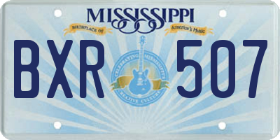 MS license plate BXR507