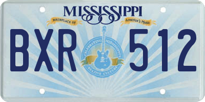 MS license plate BXR512