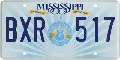 MS license plate BXR517