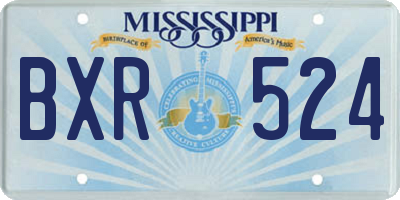 MS license plate BXR524