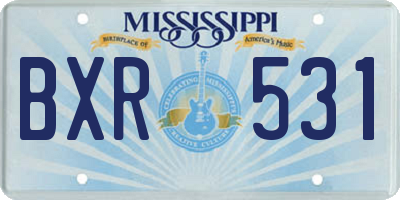 MS license plate BXR531