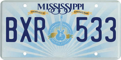 MS license plate BXR533