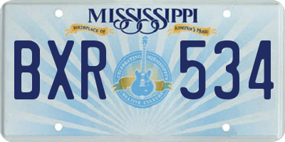MS license plate BXR534