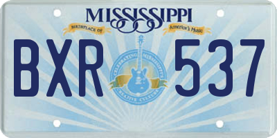 MS license plate BXR537