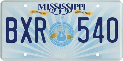 MS license plate BXR540