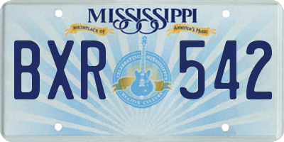 MS license plate BXR542